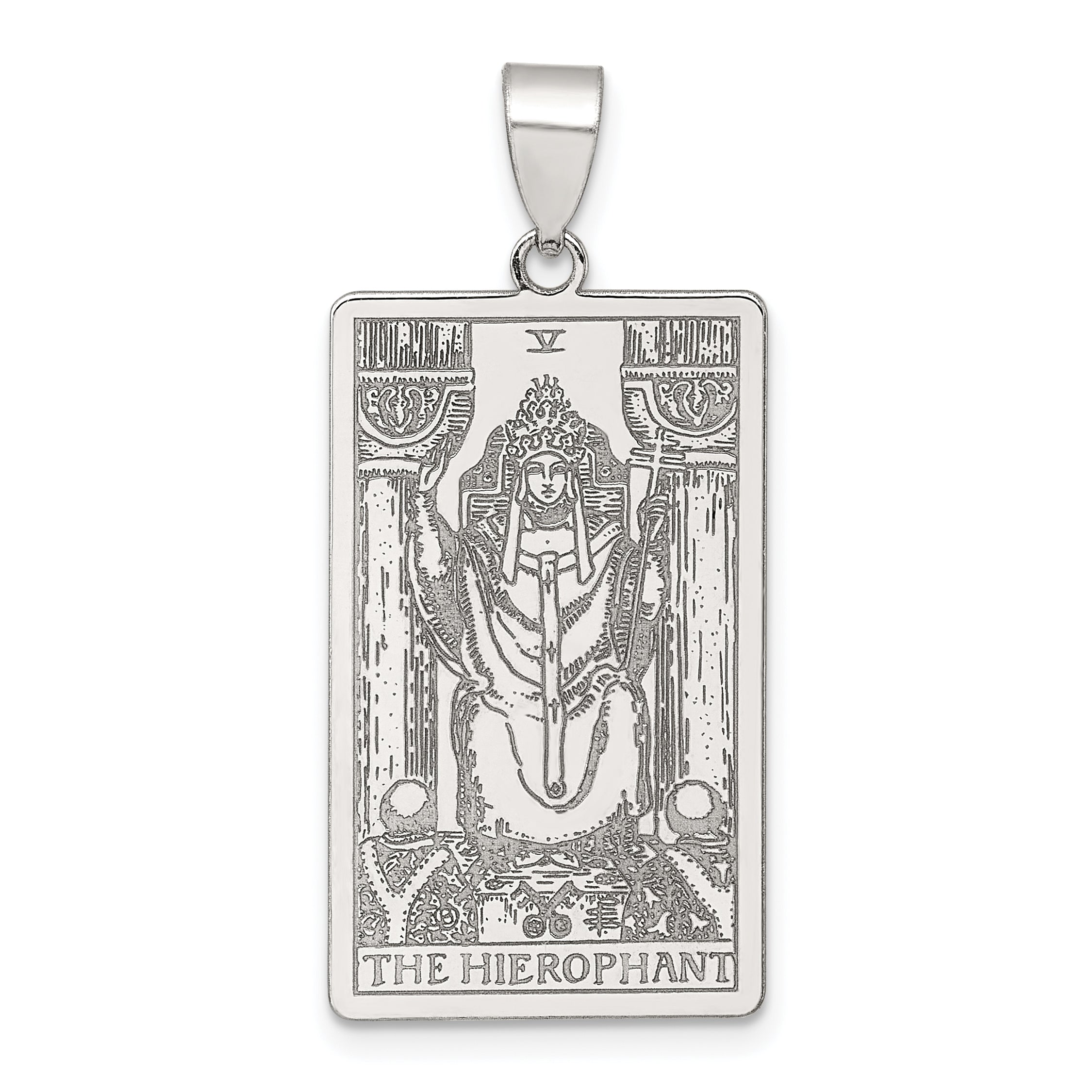 Sterling Silver The Hierophant Tarot Card Pendant Main image
