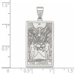 Sterling Silver The Lovers Tarot Card Pendant