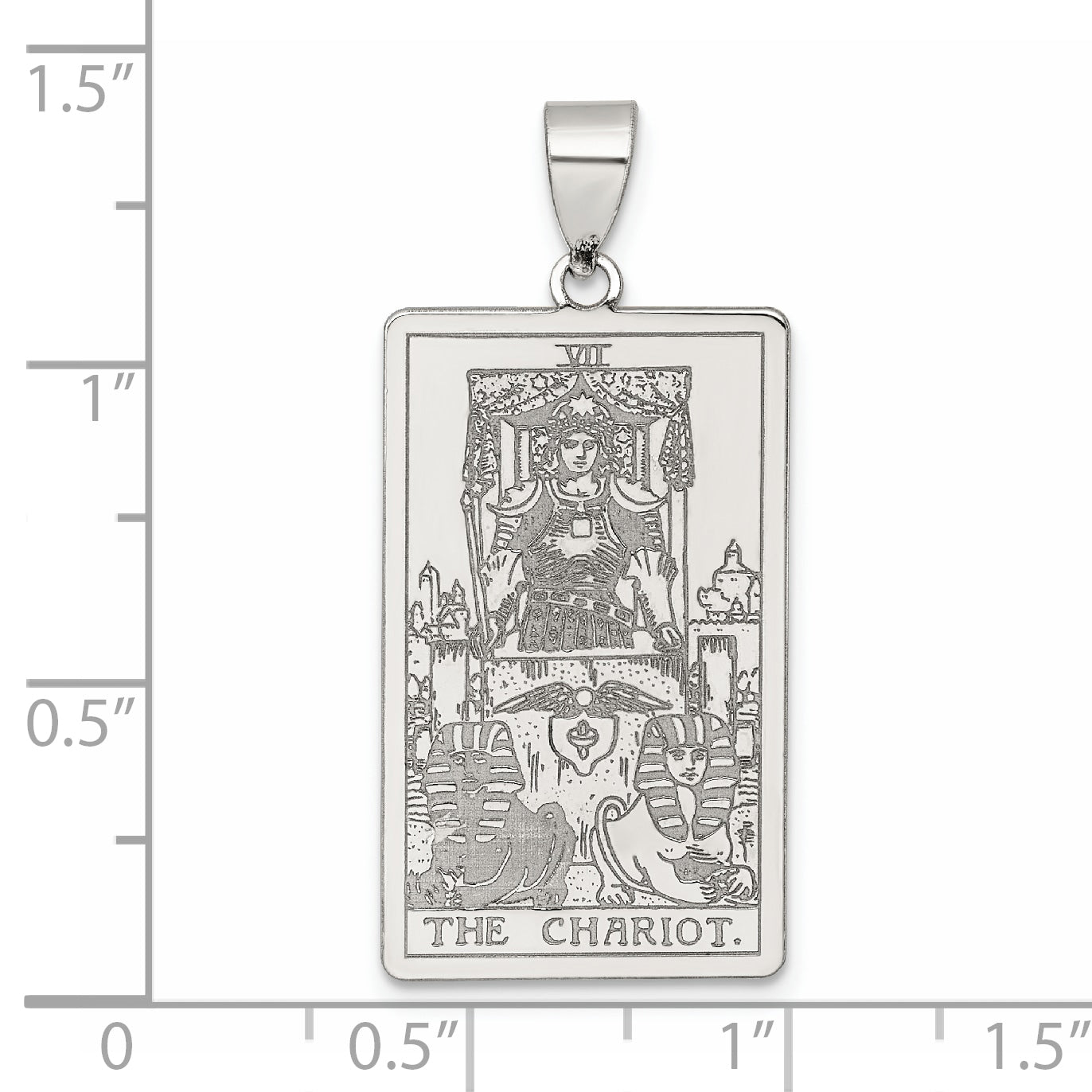 Sterling Silver The Chariot Tarot Card Pendant