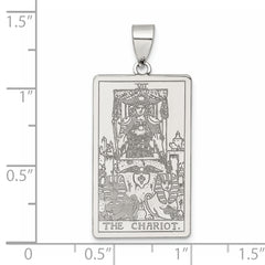 Sterling Silver The Chariot Tarot Card Pendant