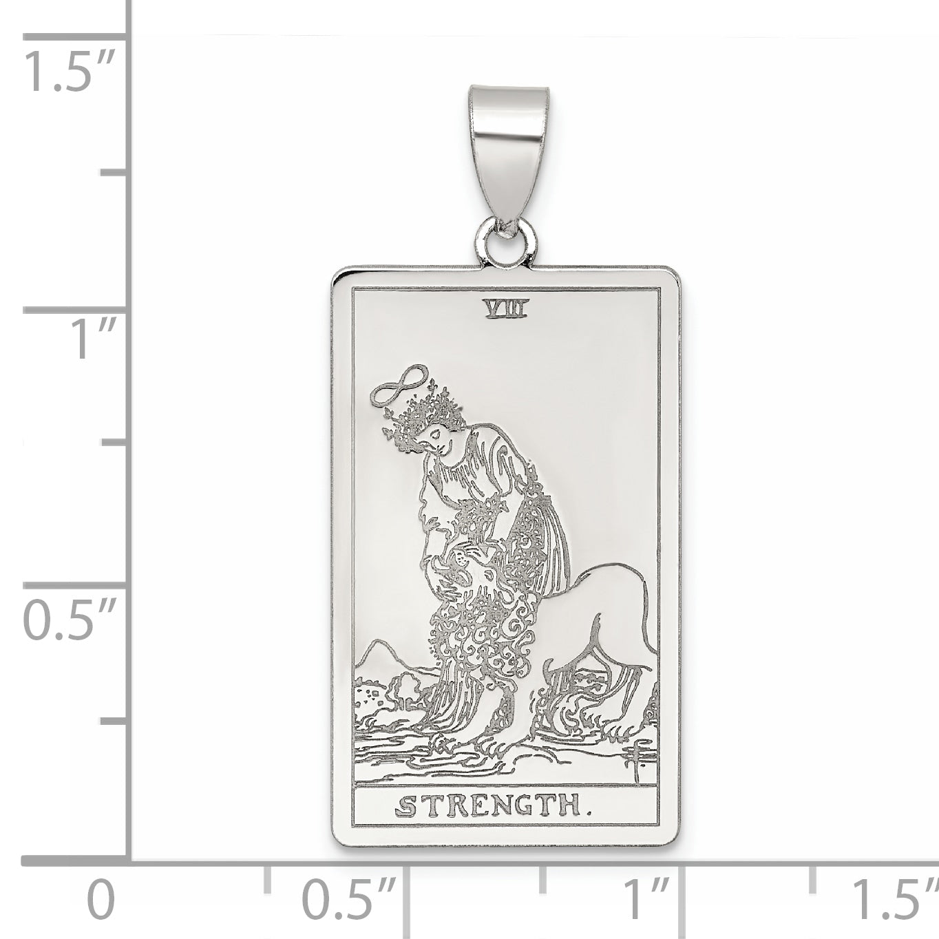 Sterling Silver Strength Tarot Card Pendant