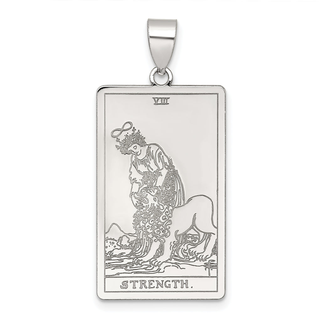 Sterling Silver Strength Tarot Card Pendant