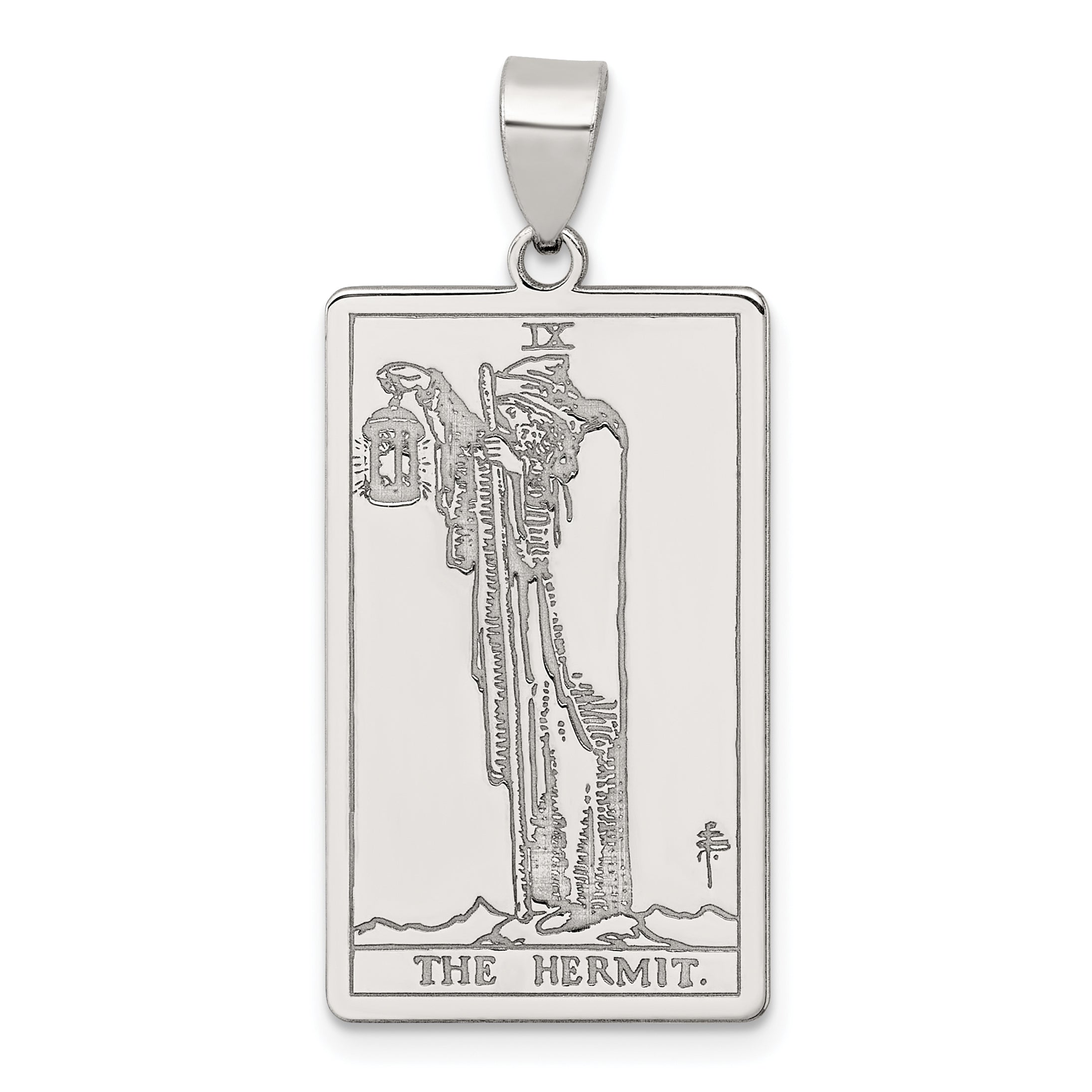 Sterling Silver The Hermit Tarot Card Pendant Main image