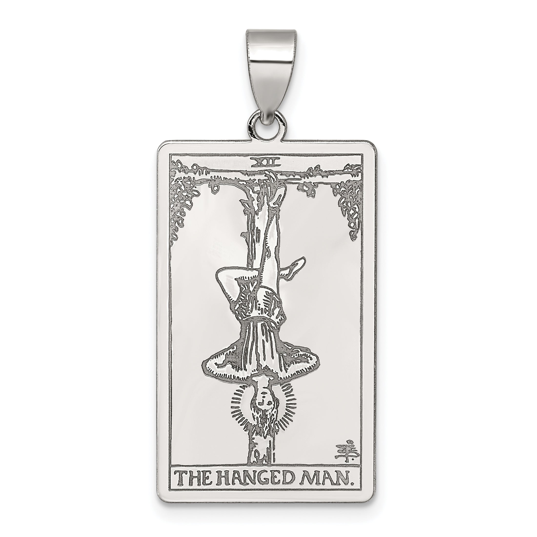 Sterling Silver The Hanged Man Tarot Card Pendant Main image