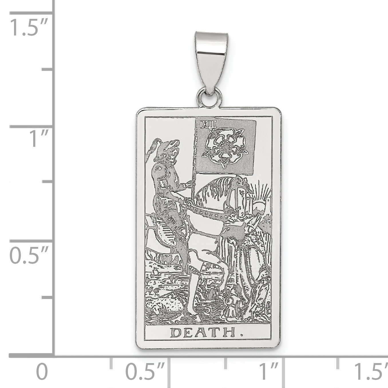 Sterling Silver Death Tarot Card Pendant
