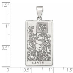 Sterling Silver Death Tarot Card Pendant