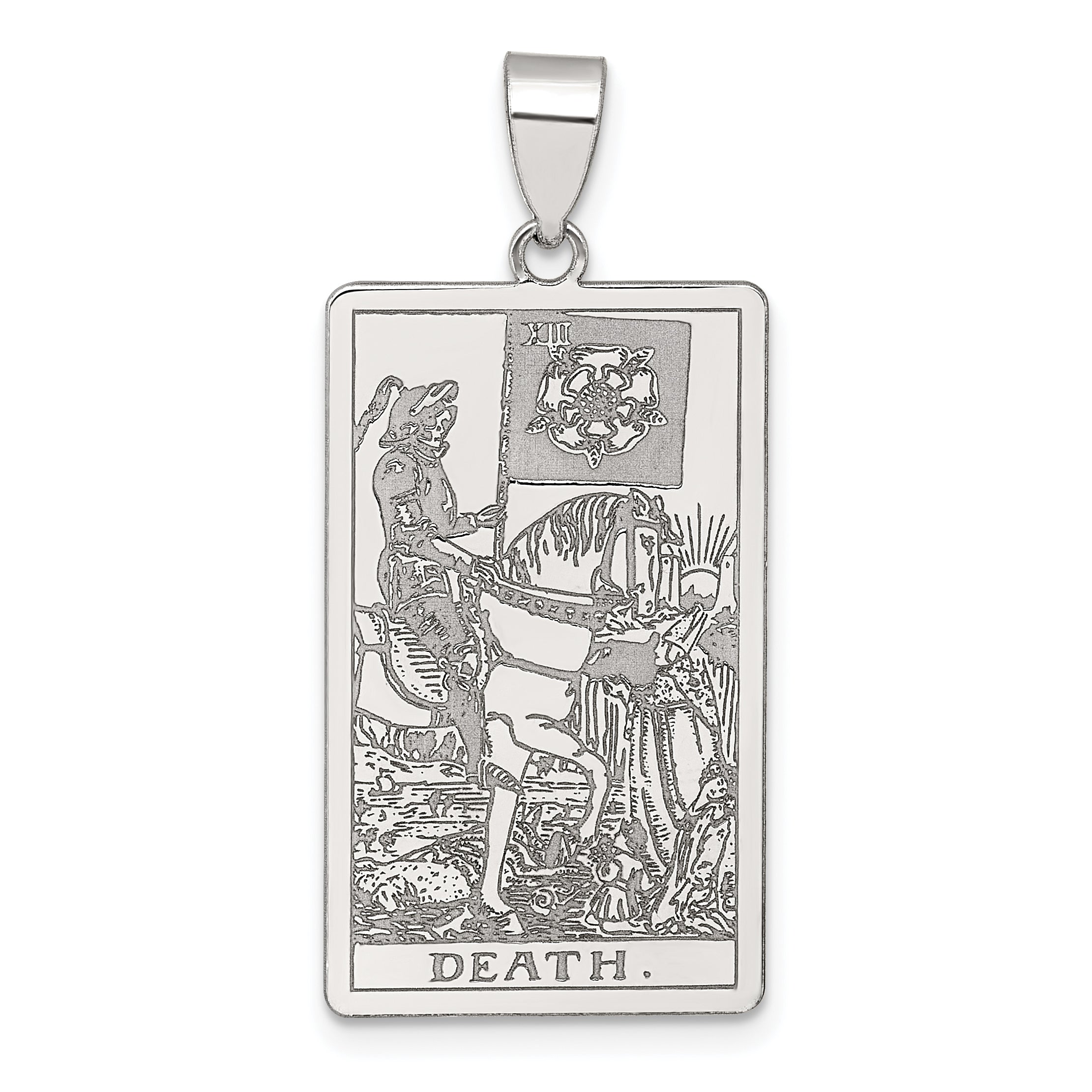Sterling Silver Death Tarot Card Pendant Main image