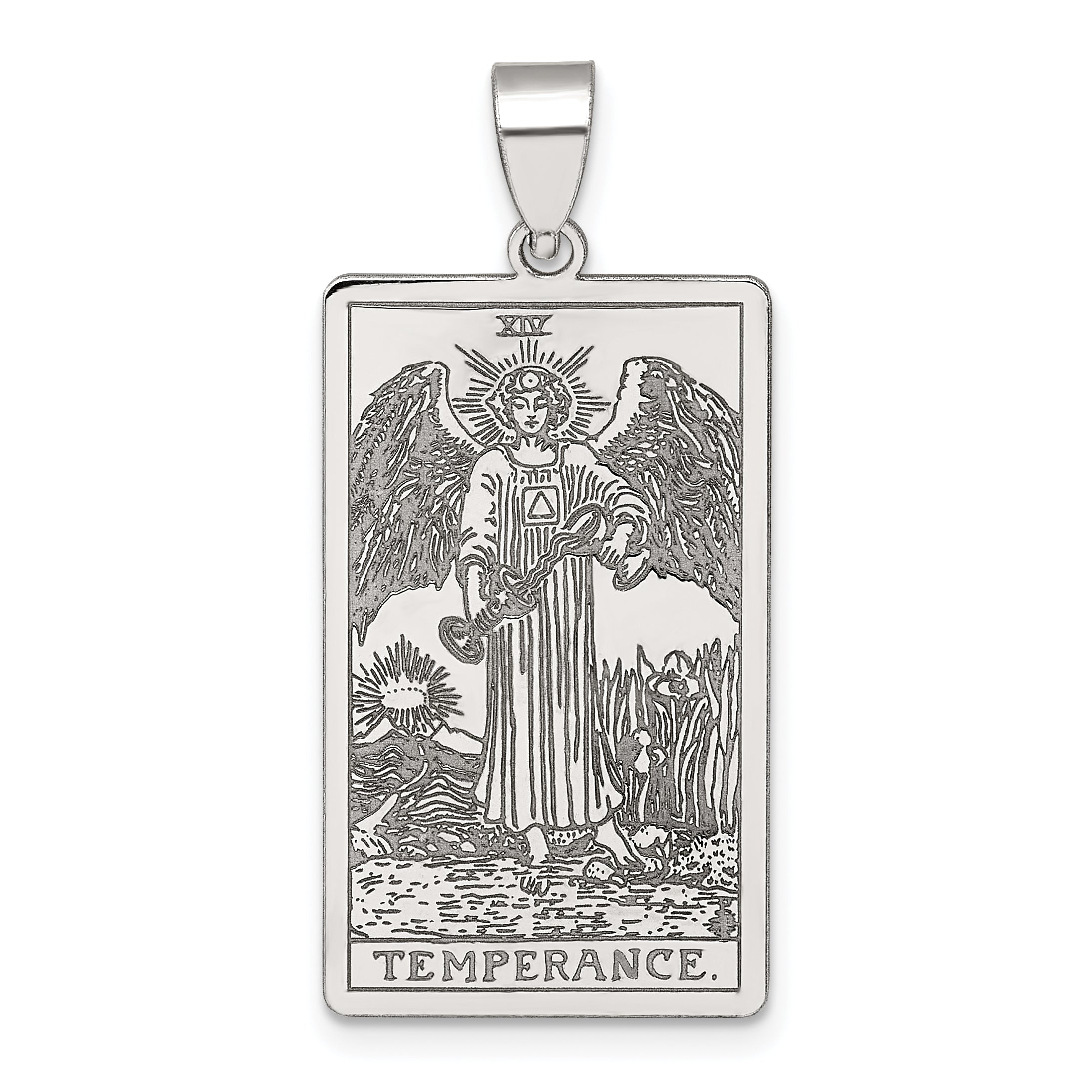 Sterling Silver Temperance Tarot Card Pendant Main image
