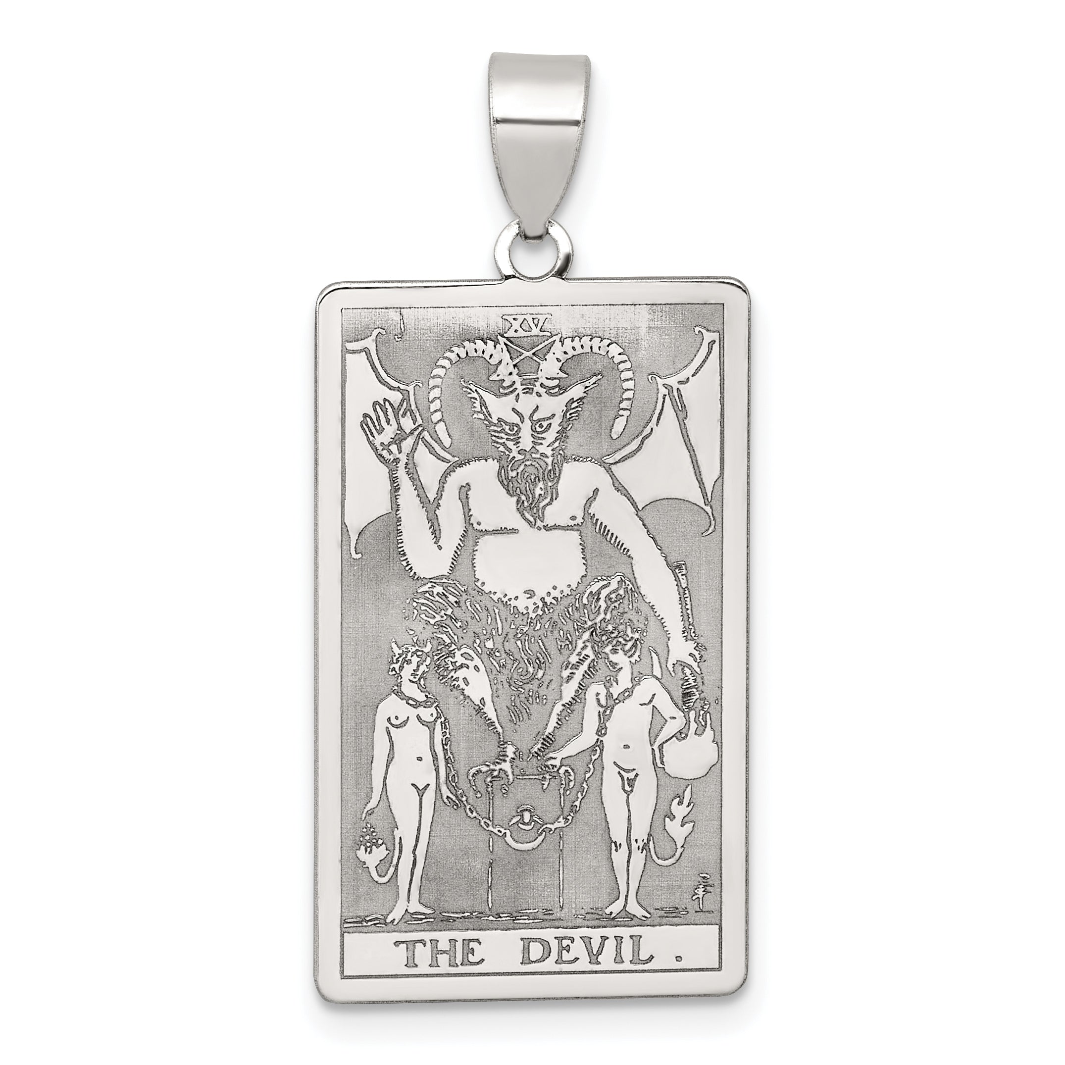 Sterling Silver The Devil Tarot Card Pendant Main image