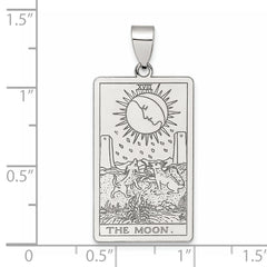 Sterling Silver The Moon Tarot Card Pendant
