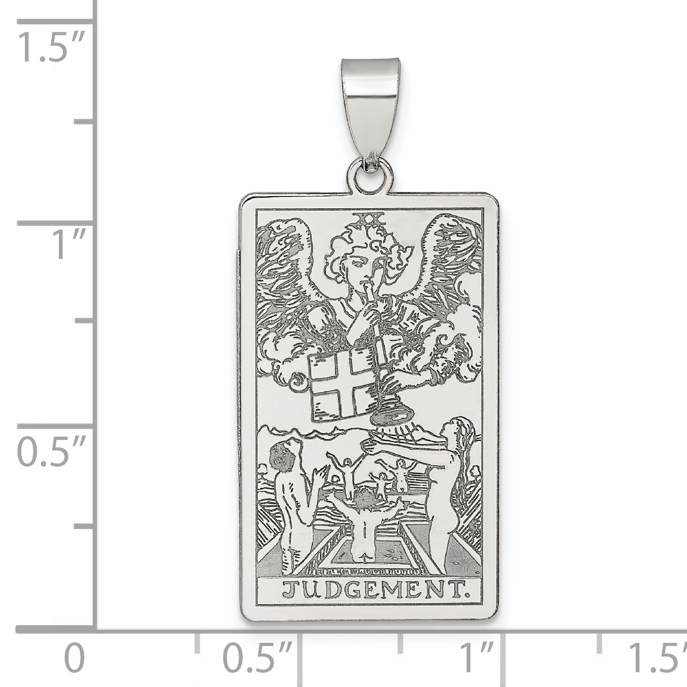 Sterling Silver Judgement Tarot Card Pendant