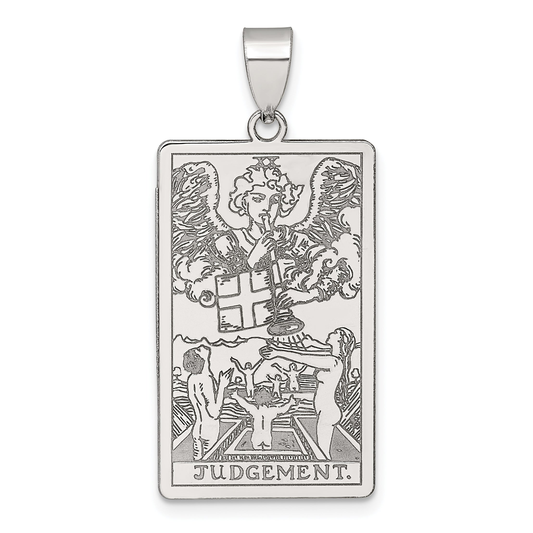 Sterling Silver Judgement Tarot Card Pendant Main image