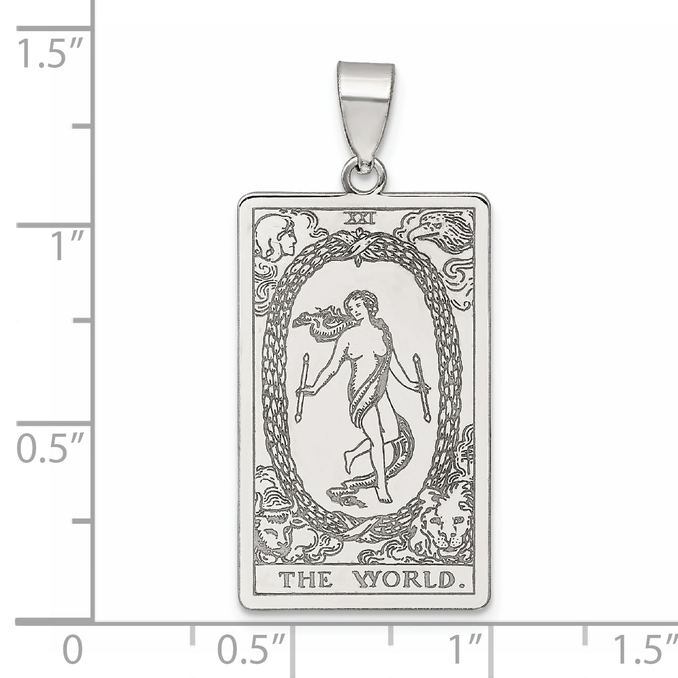 Sterling Silver The World Tarot Card Pendant