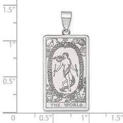 Sterling Silver The World Tarot Card Pendant