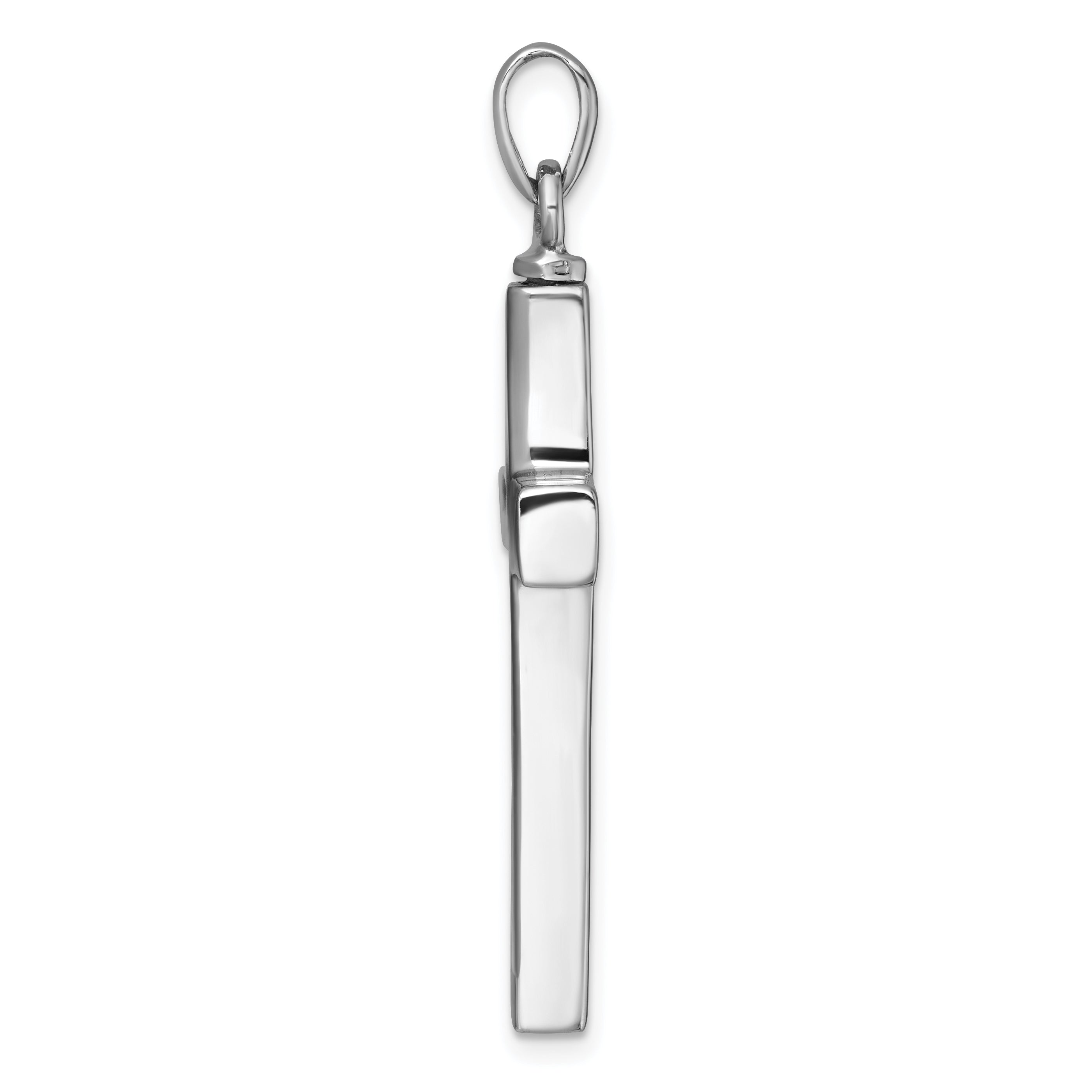 Sterling Silver Rhodium-plated Polished Latin CroSterling Silver with Enameled Heart Ash Holder Pendant Secondary image