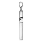 Sterling Silver Rhodium-plated Polished Latin Cross with Enameled Heart Ash Holder Pendant