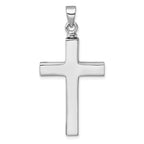 Sterling Silver Rhodium-plated Polished Latin Cross with Enameled Heart Ash Holder Pendant