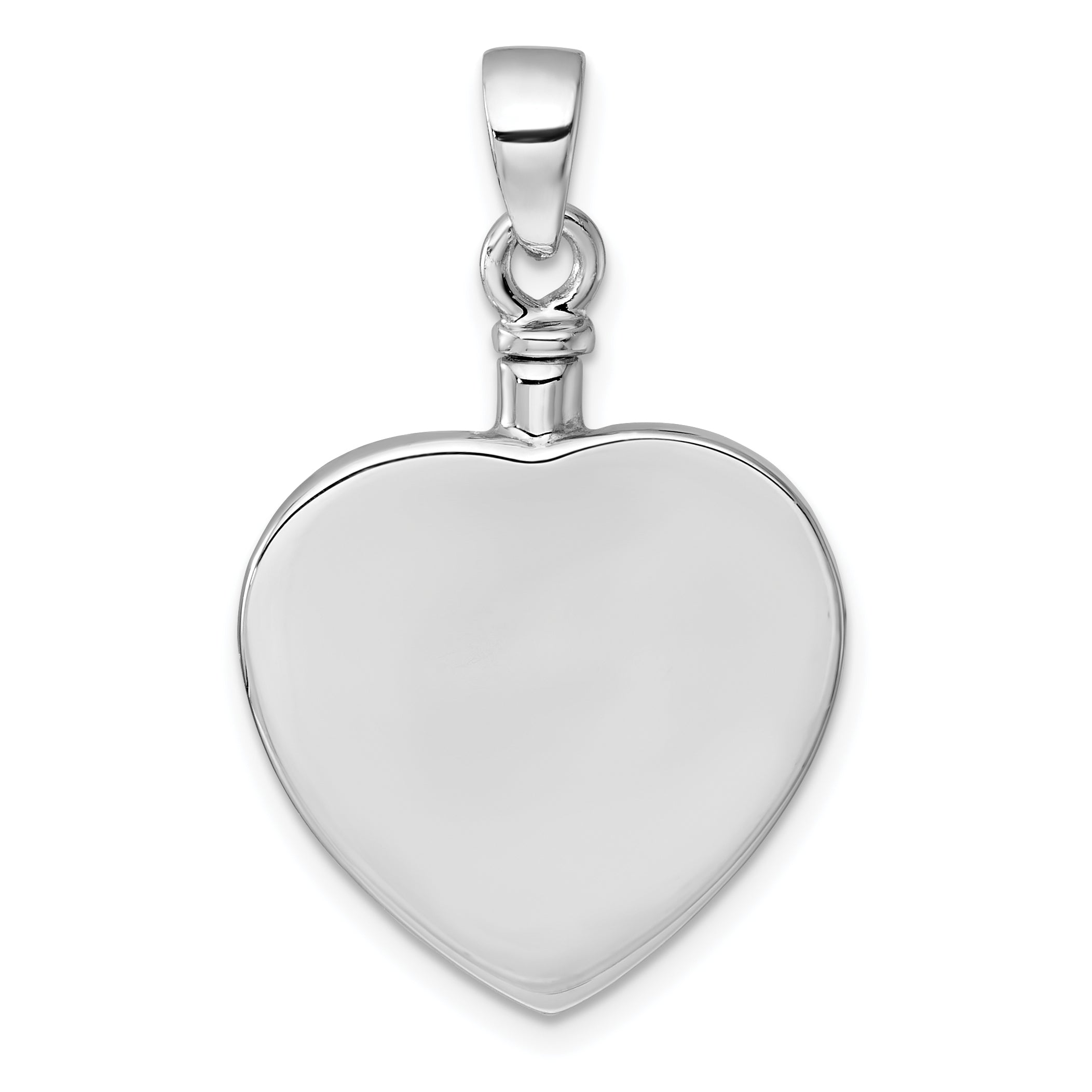 Sterling Silver Rhodium-plated Polished Enameled ALWAYS IN MY HEART Ash Holder Pendant