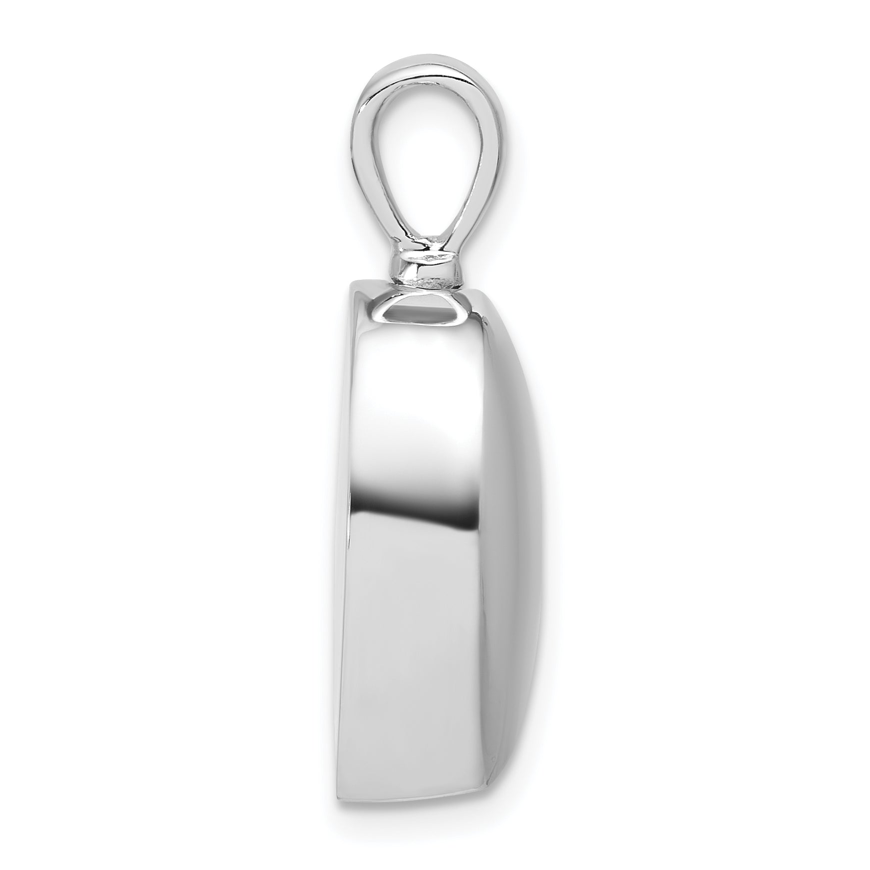 Sterling Silver Rhodium-plated Polished CZ Heart Ash Holder Pendant Secondary image