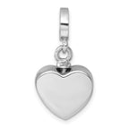 Sterling Silver Rhodium-plated Onyx Enameled Heart Ash Holder Bead/Pendant