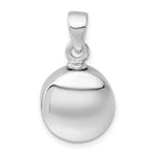 Sterling Silver Rhodium-plated Polished Sand Dollar Ash Holder Pendant