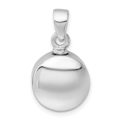 Sterling Silver Rhodium-plated Polished Sand Dollar Ash Holder Pendant
