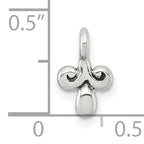 Sterling Silver Polished and Antiqued Fancy Charm