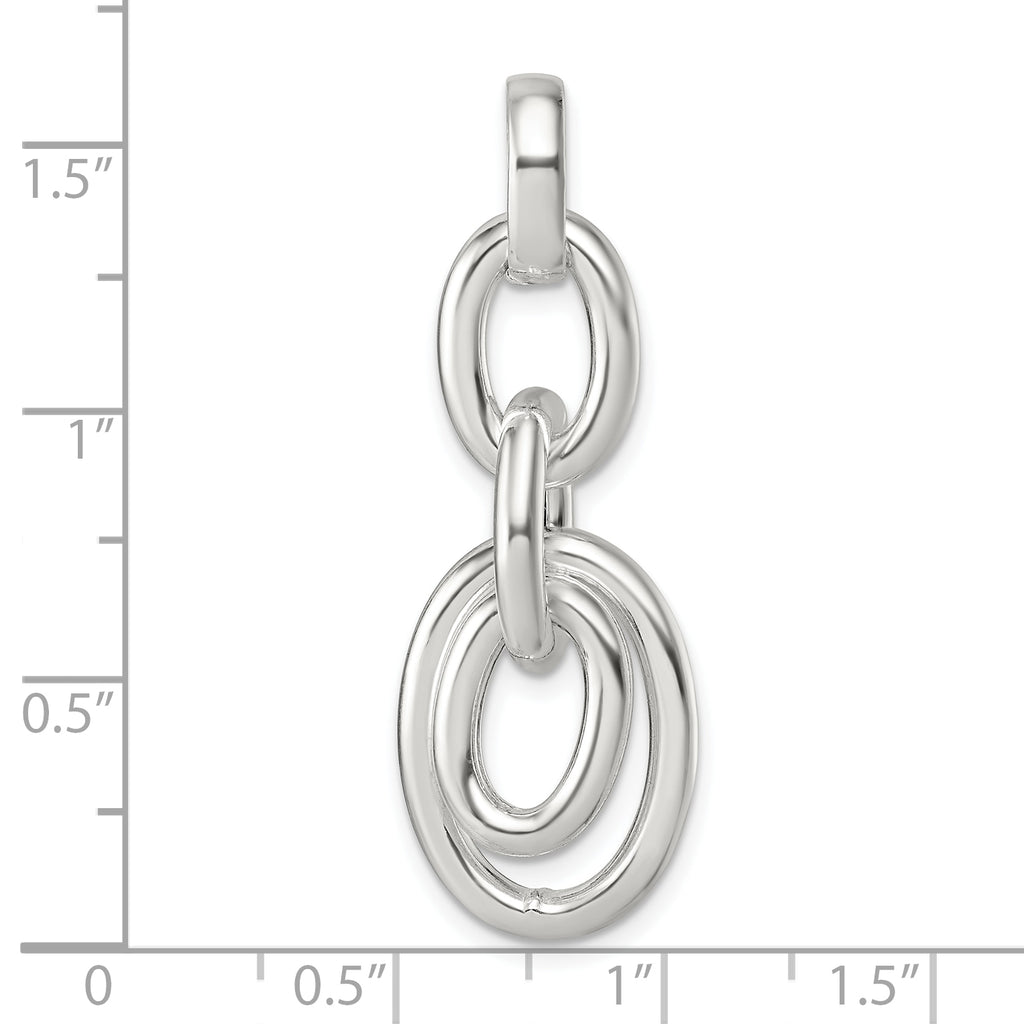 Sterling Silver Moveable Oval Links Pendant