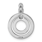 Sterling Silver Rhodium-plated CZ with Black and Red Enameled Circles Pendant
