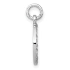 Sterling Silver Rhodium-plated Polished CZ Engraveable Circle Pendant