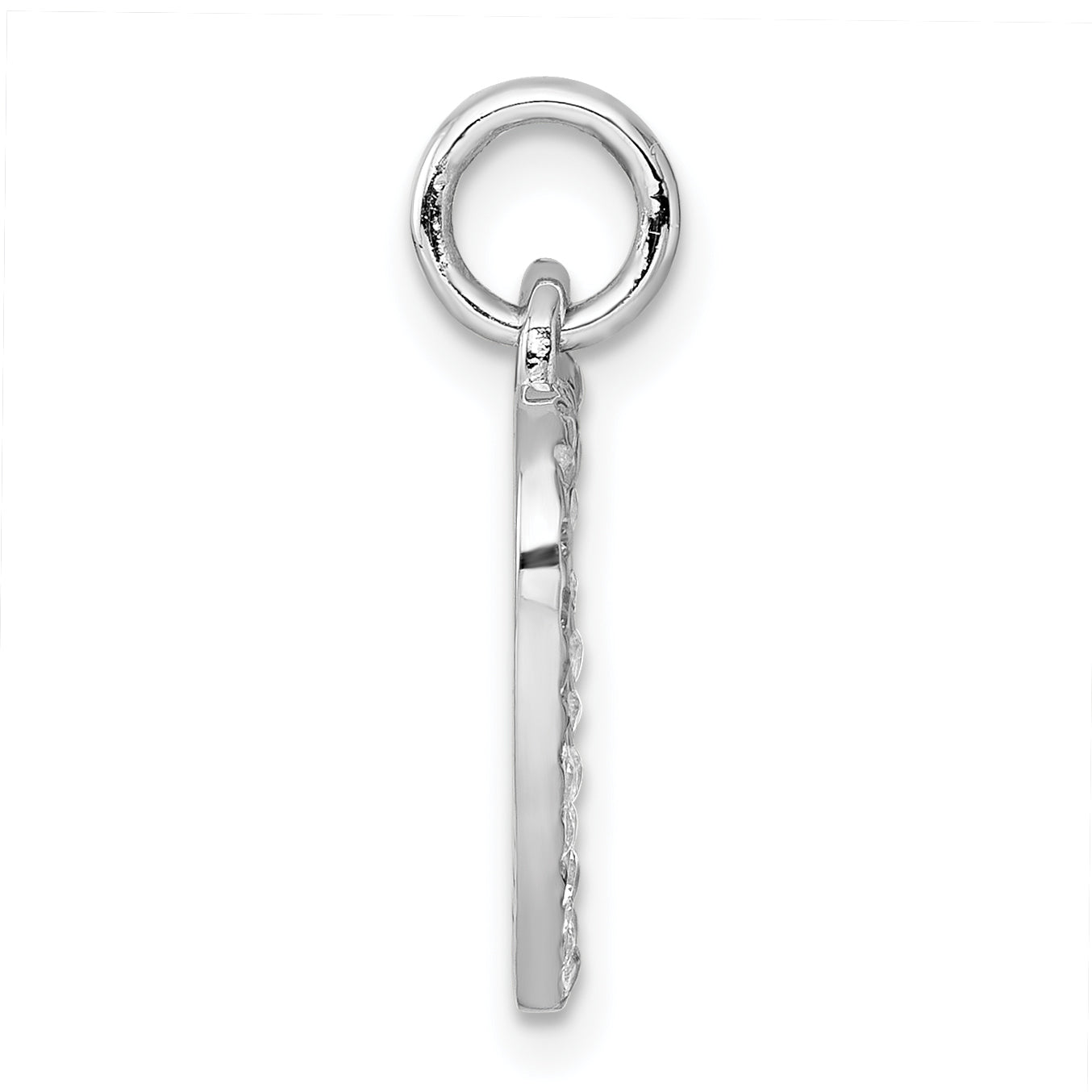 Sterling Silver Rhodium-plated Polished CZ Engraveable Heart Pendant