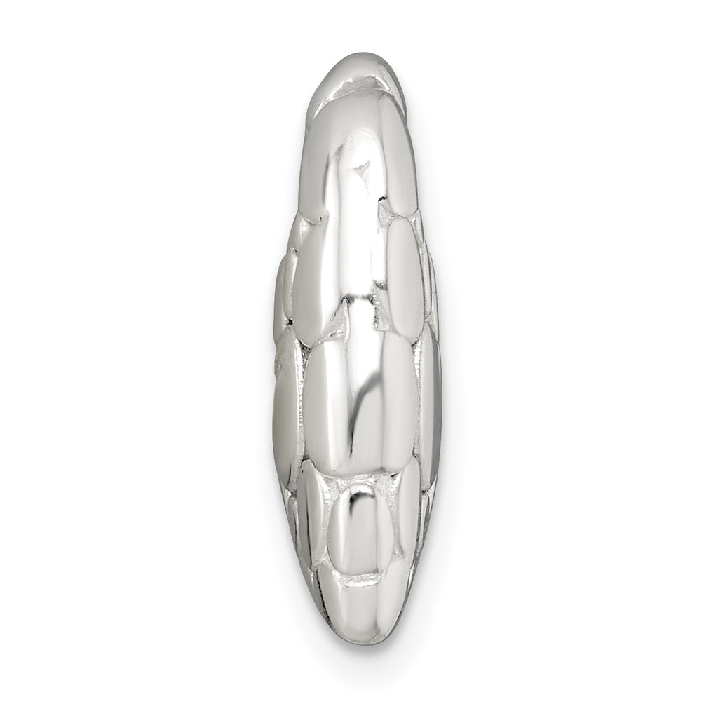 Sterling Silver Polished Pebbled Heart Chain Slide Pendant