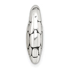 Sterling Silver Polished and Antiqued Pebbled Heart Chain Slide Pendant