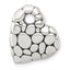 Sterling Silver Polished and Antiqued Pebbled Heart Chain Slide Pendant