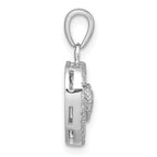 Sterling Silver Rhodium-plated White CZ Heart Pendant
