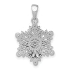 Sterling Silver Rhodium-plated Polished CZ Snowflake Pendant
