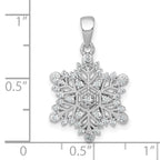 Sterling Silver Rhodium-plated Polished CZ Snowflake Pendant