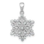 Sterling Silver Rhodium-plated Polished CZ Snowflake Pendant