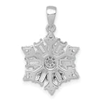 Sterling Silver Rhodium-plated Polished CZ Snowflake Pendant