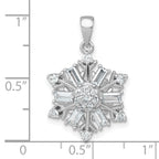 Sterling Silver Rhodium-plated Polished CZ Snowflake Pendant