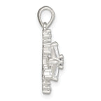 Sterling Silver Polished CZ Snowflake Pendant