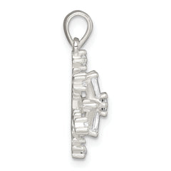 Sterling Silver Polished CZ Snowflake Pendant