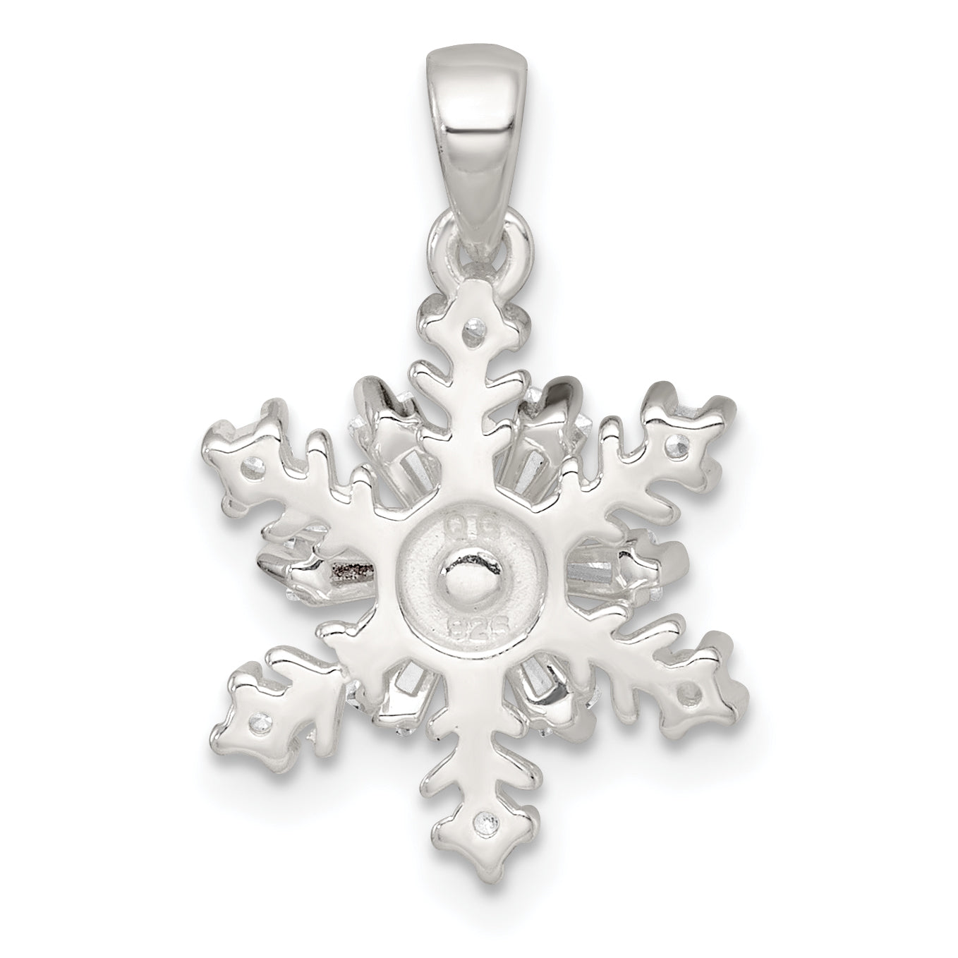 Sterling Silver Polished CZ Snowflake Pendant