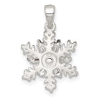 Sterling Silver Polished CZ Snowflake Pendant