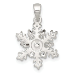 Sterling Silver Polished CZ Snowflake Pendant