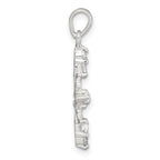 Sterling Silver Polished CZ Snowflake Pendant