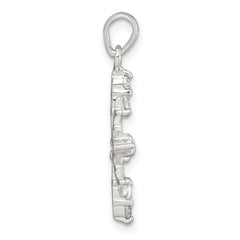 Sterling Silver Polished CZ Snowflake Pendant