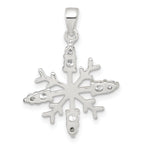 Sterling Silver Polished CZ Snowflake Pendant