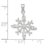 Sterling Silver Polished CZ Snowflake Pendant