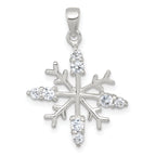 Sterling Silver Polished CZ Snowflake Pendant